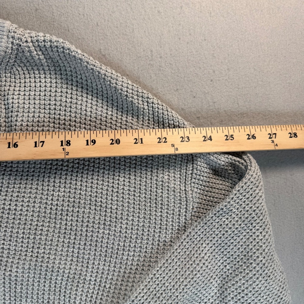 Lunya Good In Bed Organic Cotton Silk Waffle Knit Henley Sweater Grey XS/S - Picture 5 of 9